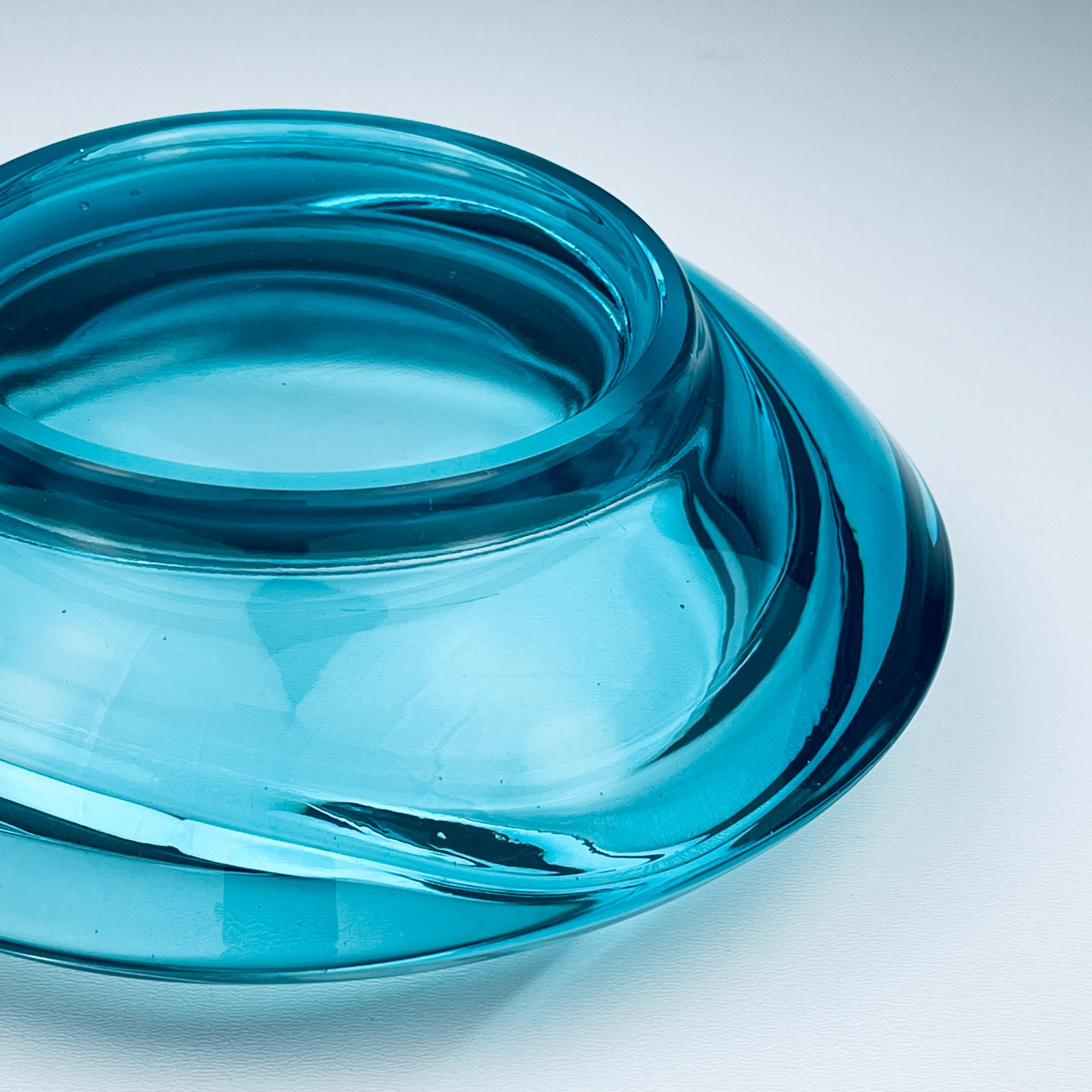 Bohemian glass ashtray by Rudolf Jurnikl for Union Sklo, Rozice, Czech, 1962 6