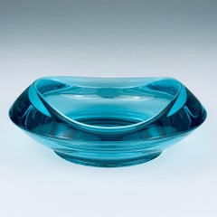 Bohemian glass ashtray by Rudolf Jurnikl for Union Sklo, Rozice, Czech, 1962