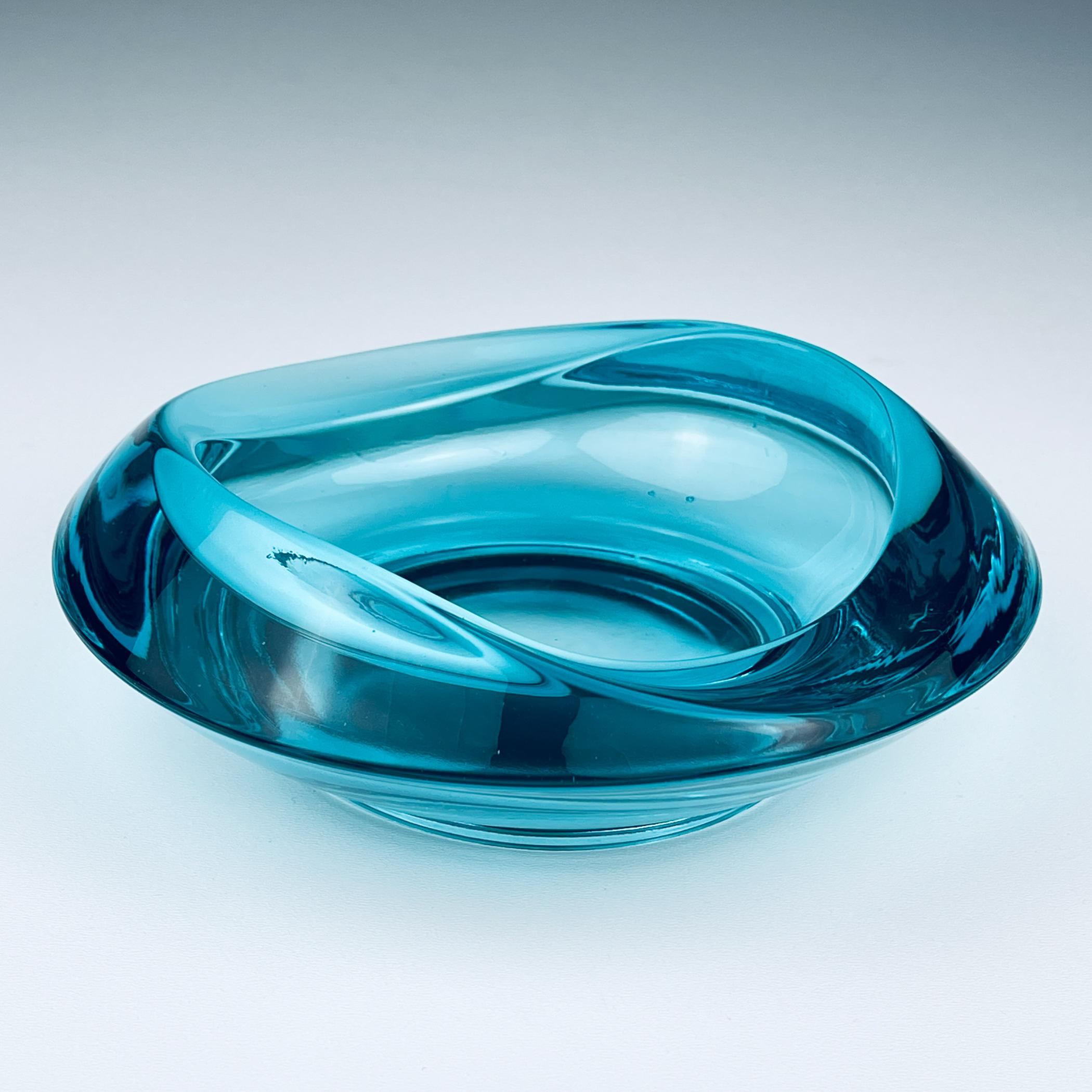 Bohemian glass ashtray by Rudolf Jurnikl for Union Sklo, Rozice, Czech, 1962 1