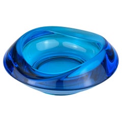 Bohemian glass ashtray by Rudolf Jurnikl for Union Sklo, Rozice, Czech, 1962