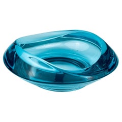 Bohemian glass ashtray by Rudolf Jurnikl for Union Sklo, Rozice, Czech, 1962