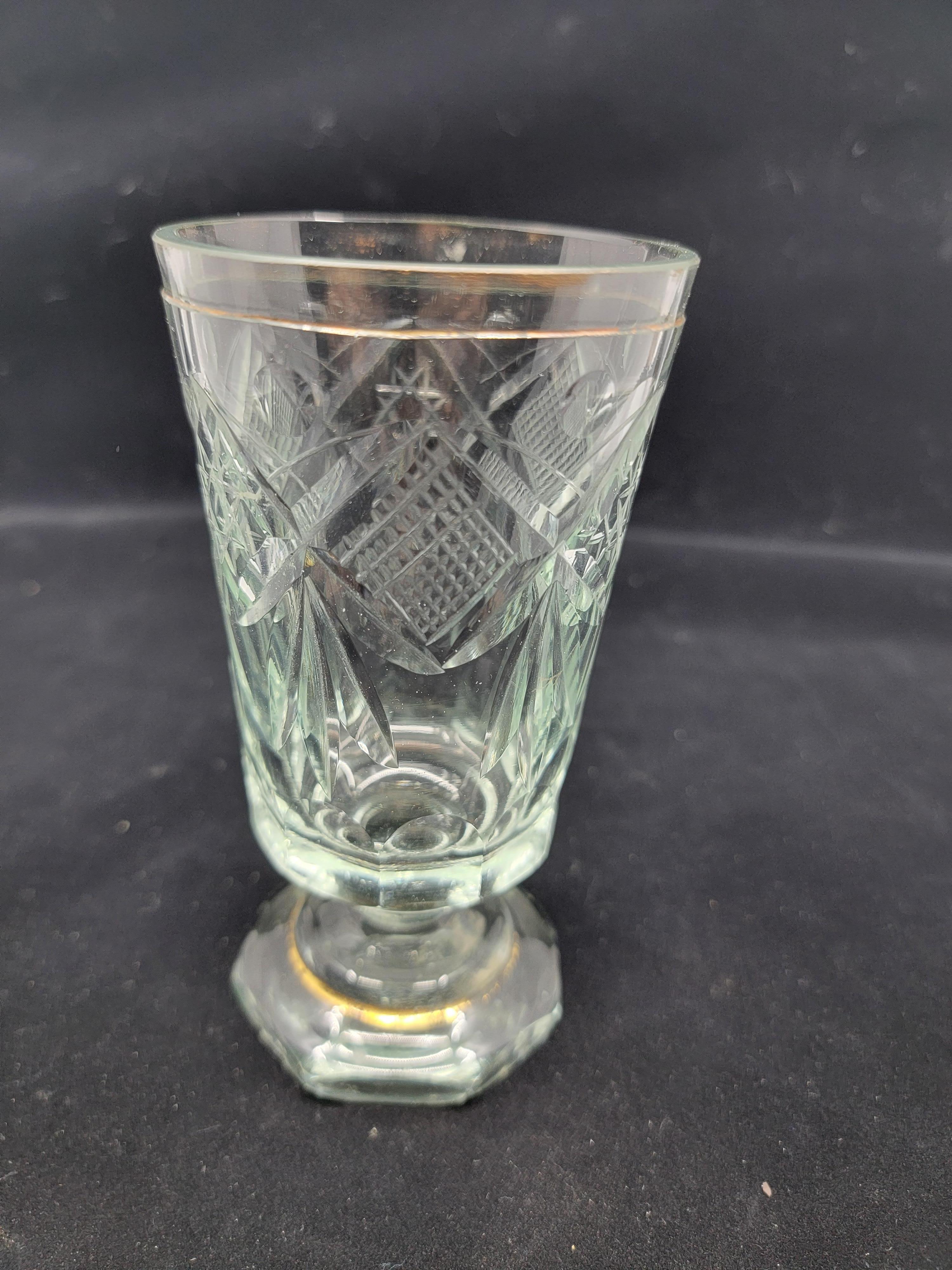 bohemian Glass Clear Goblet In Good Condition For Sale In Milton, DE