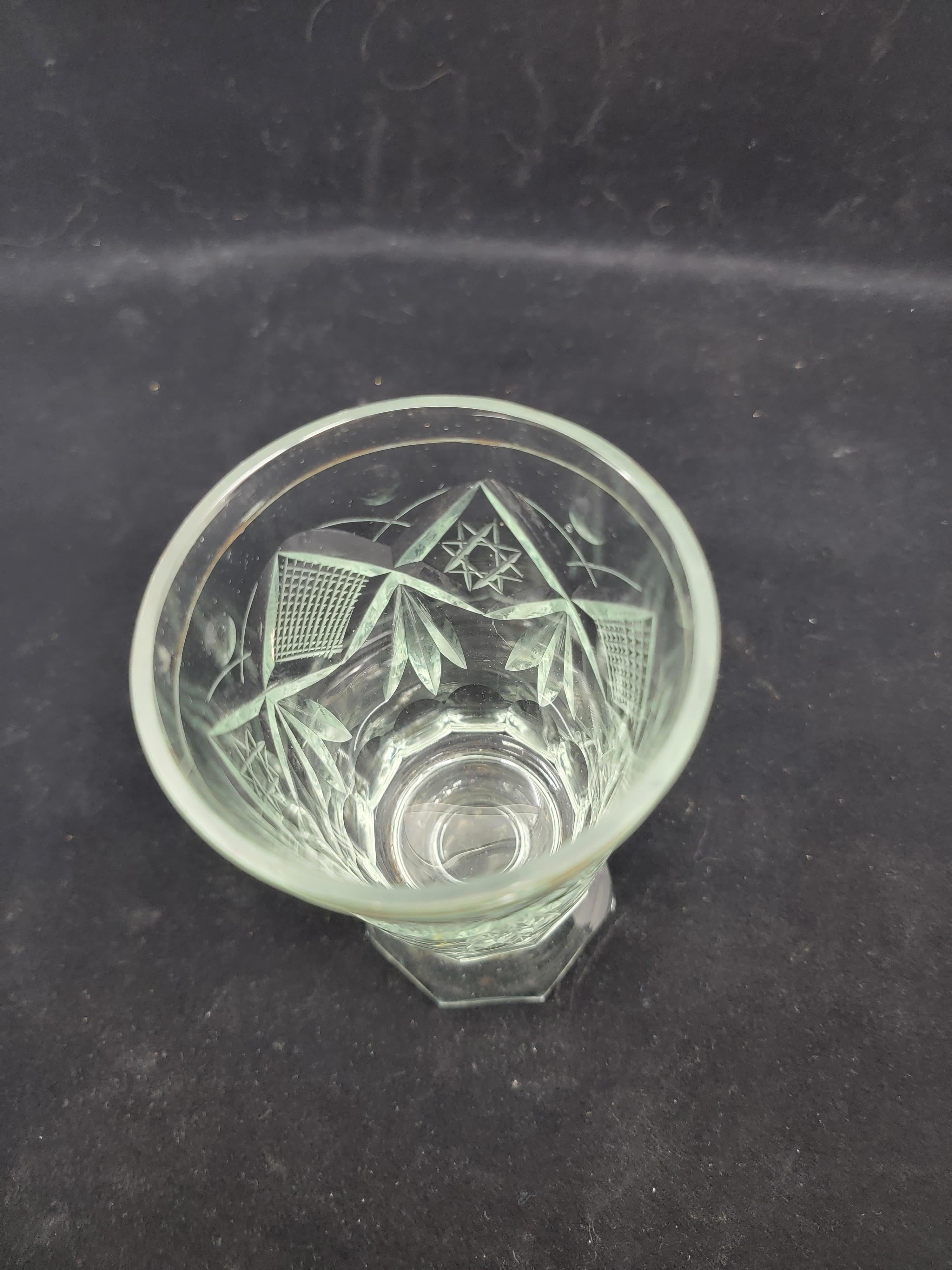 Agate bohemian Glass Clear Goblet For Sale