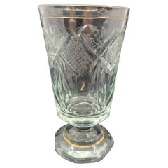 Antique bohemian Glass Clear Goblet