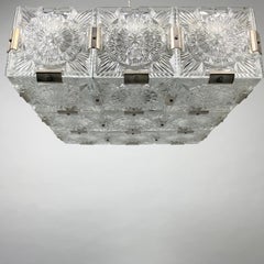 Bohemian Glass Flush Mount Ceiling Light by Kamenicky Senov, 1960s