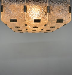 Bohemian Glass Flush Mount Ceiling Light by Kamenicky Senov, 1960's