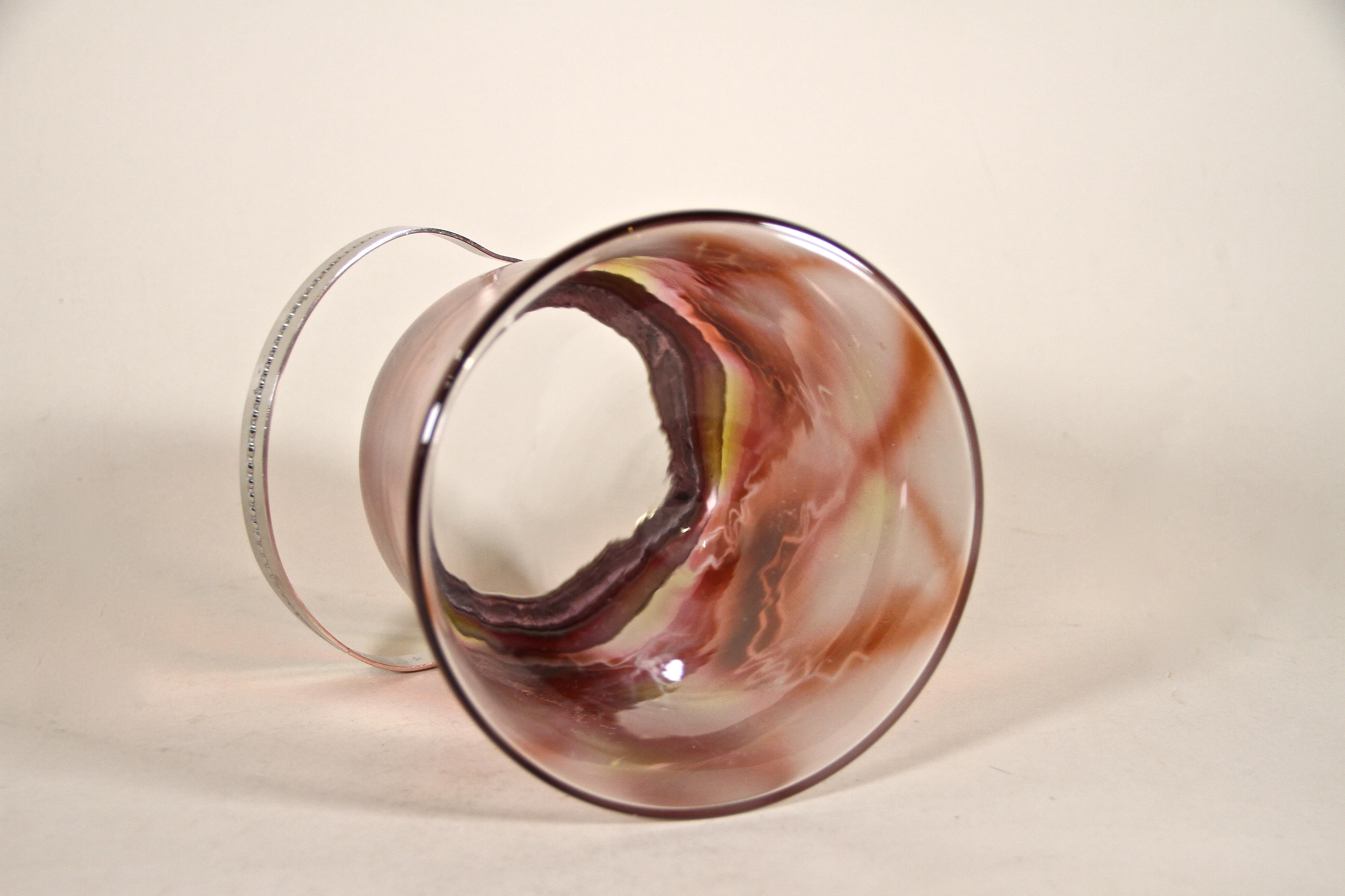 Bohemian Glass Jar with Lid Art Deco, CZ, circa 1920 3