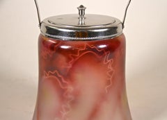 Bohemian Glass Jar with Lid Art Deco, CZ, circa 1920
