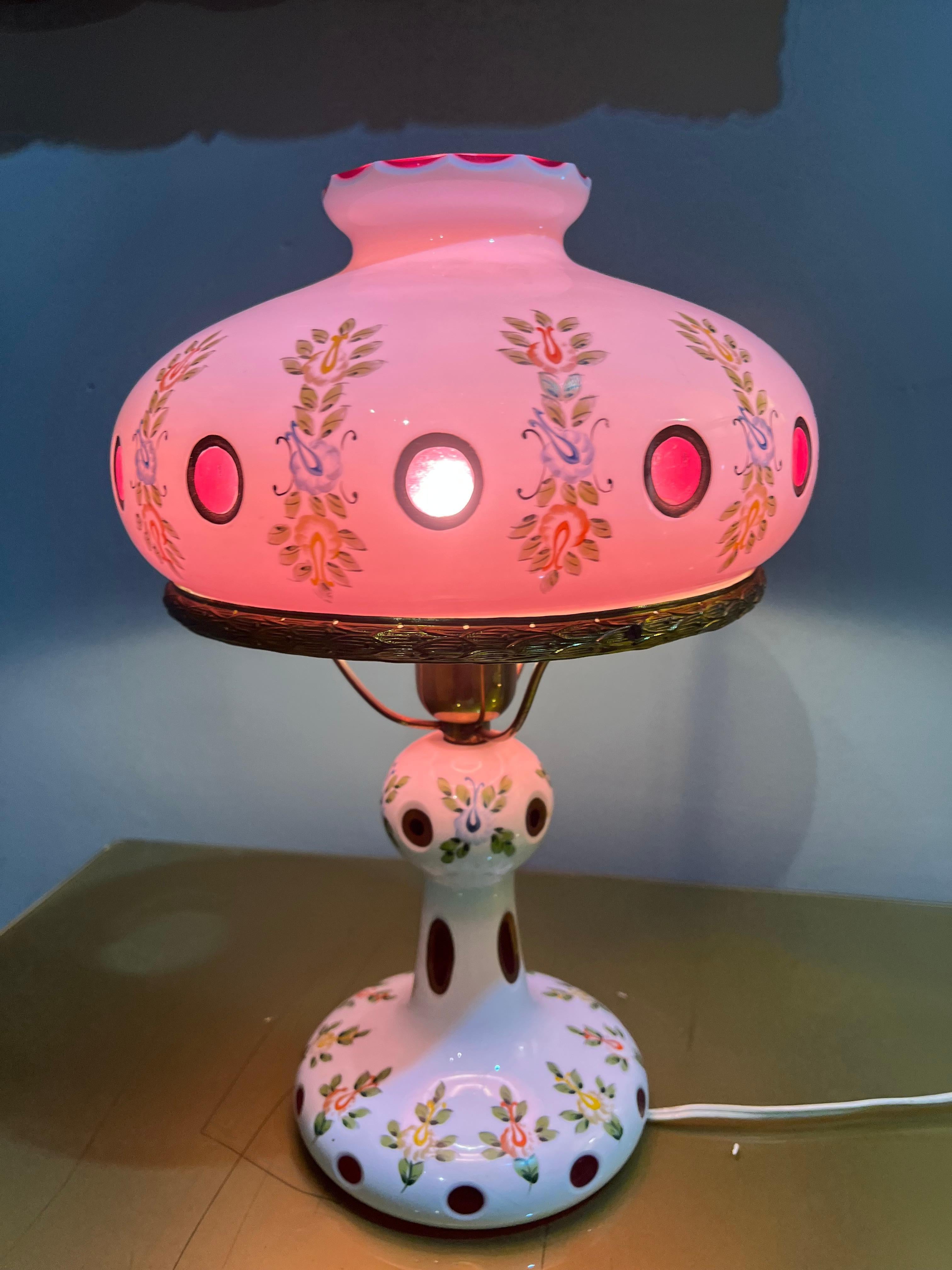 Lámpara bohemia de cristal de los años 60 Bohemio en venta
