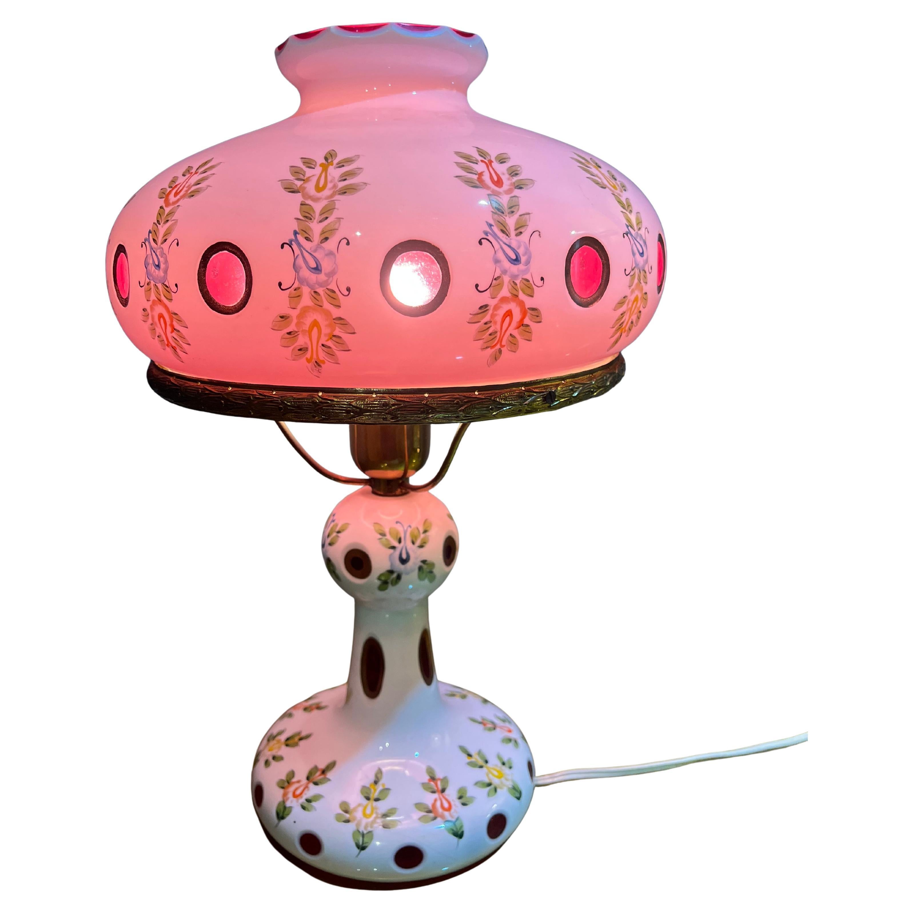 Bohemian glass lamp from the 60s