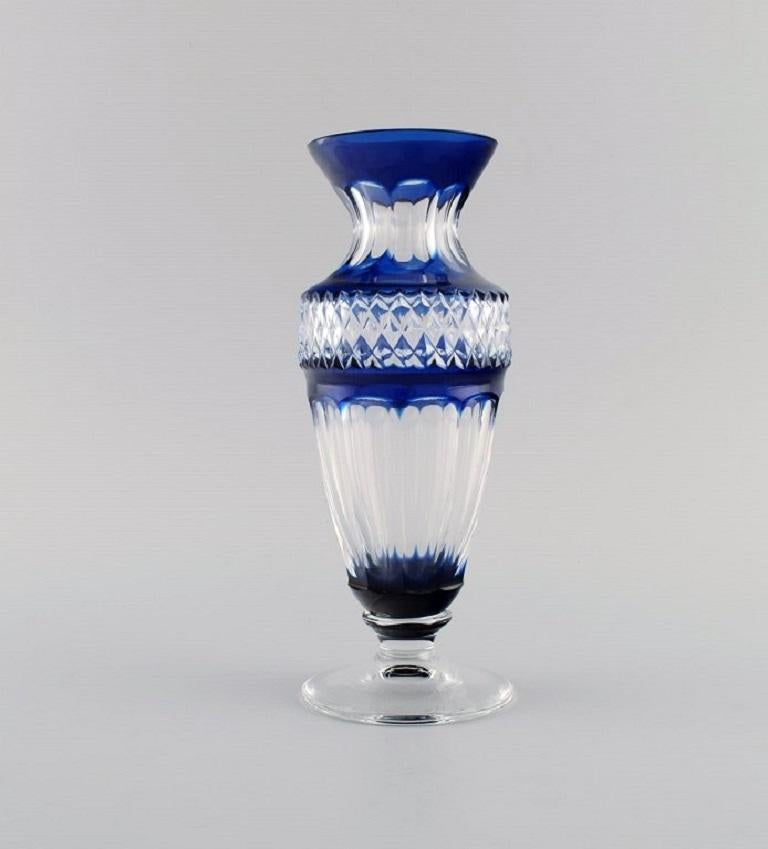 blue depression glass vase