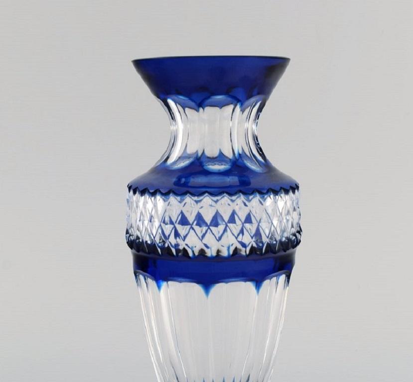 blue bohemian glass vase