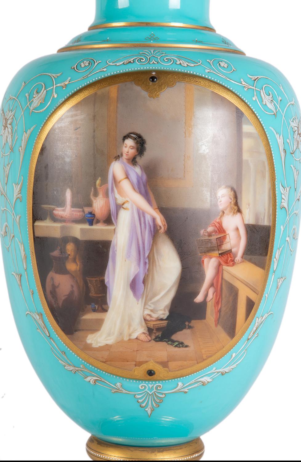 Tchèque Vase / lampe en verre de Bohème, fin du XIXe siècle en vente