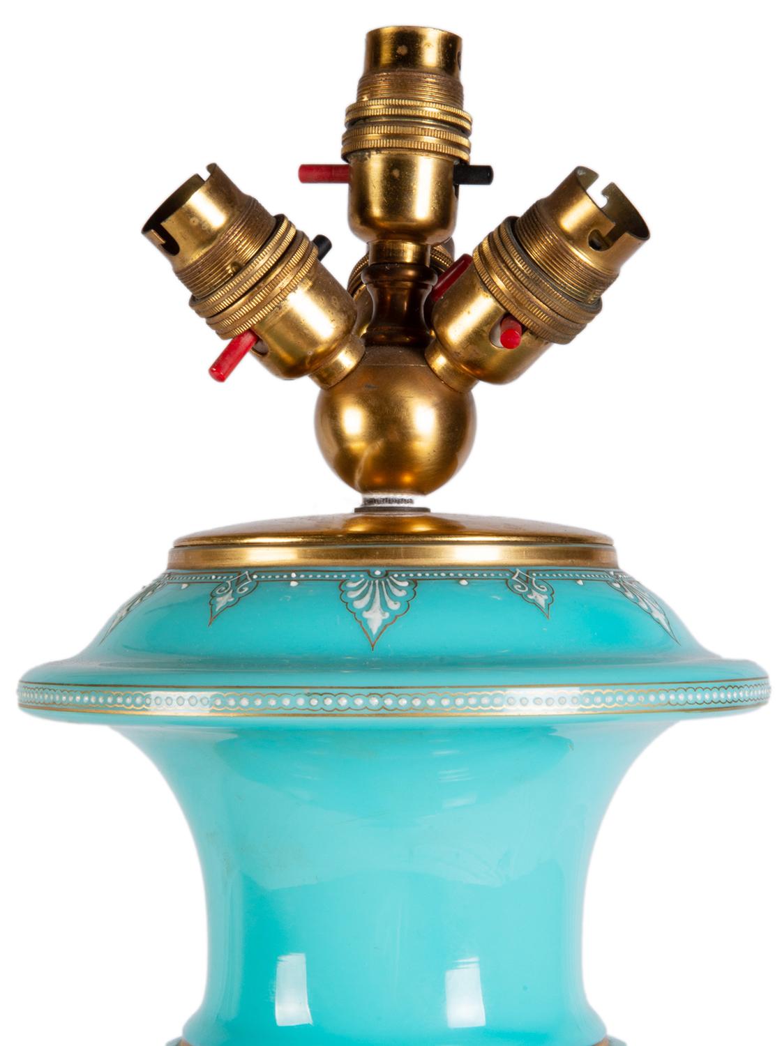 Czech Bohemian Glass Vase / Lamp, Late 19th Century For Sale