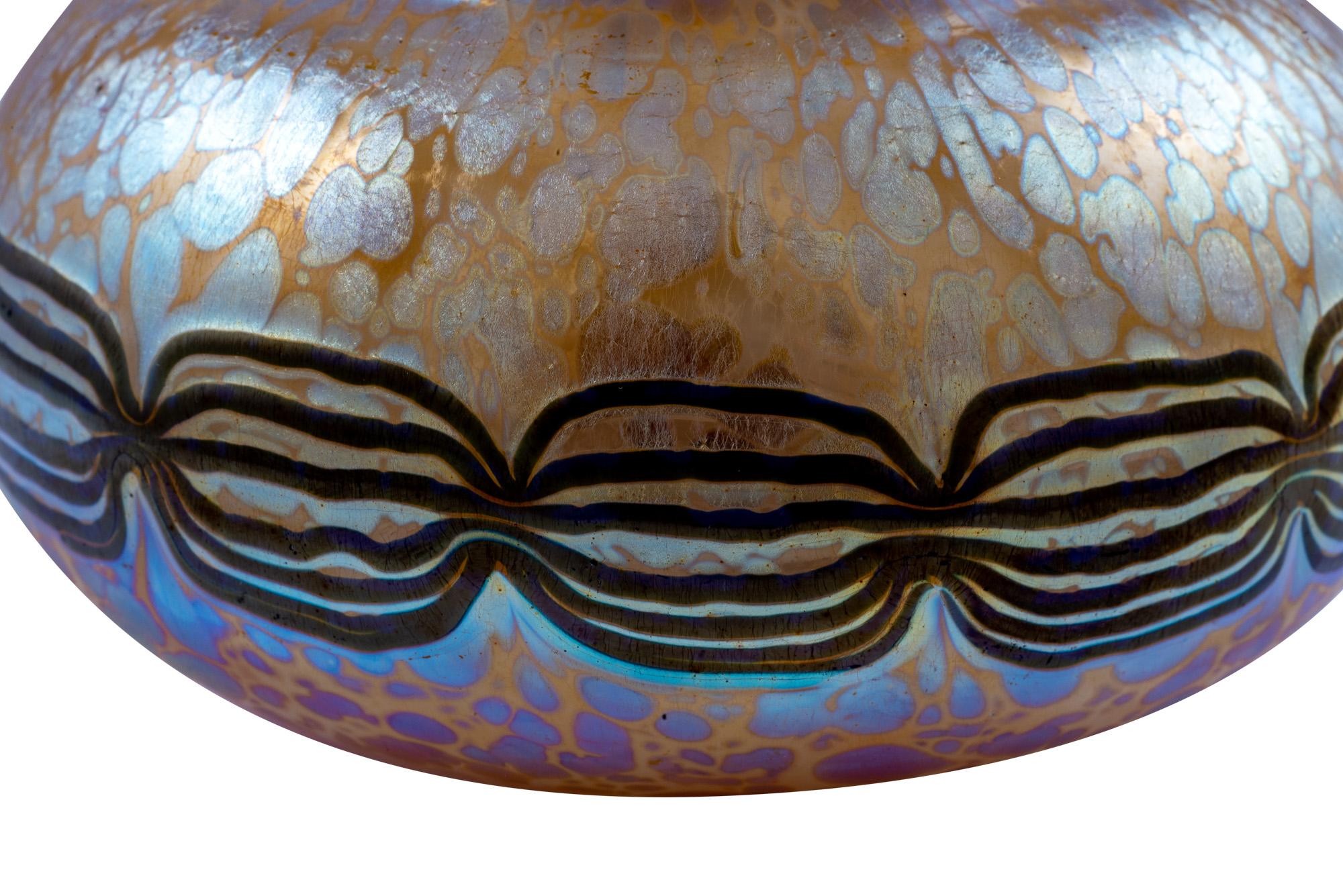 Early 20th Century Bohemian Glass Vase Leopold Bauer Austrian Jugendstil Opal circa 1906 Loetz