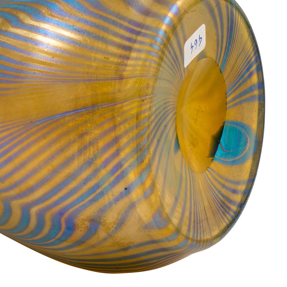 Bohemian Glass Vase Loetz Austrian Jugendstil Yellow circa 1901 2