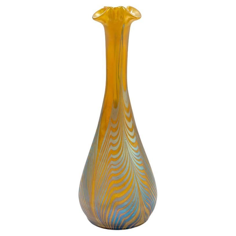 Bohemian Glass Vase Loetz Austrian Jugendstil Yellow circa 1901
