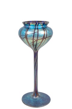 Bohemian Glass Vase Loetz circa 1900 Pampas Cobalt Art Nouveau Blue