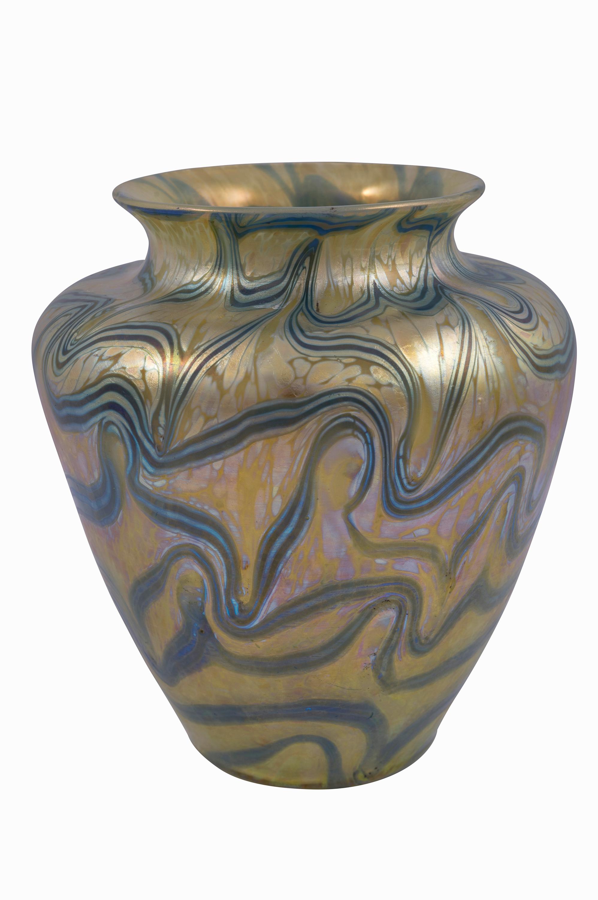 Vase aus böhmischem Glas Loetz PG 1/104 um 1901 Wiener Jugendstil signiert (Österreichisch) im Angebot