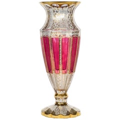 Bohemian Handmade Moser Gilt Glass Vase