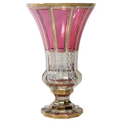 Bohemian Handmade Moser Gilt Glass Vase