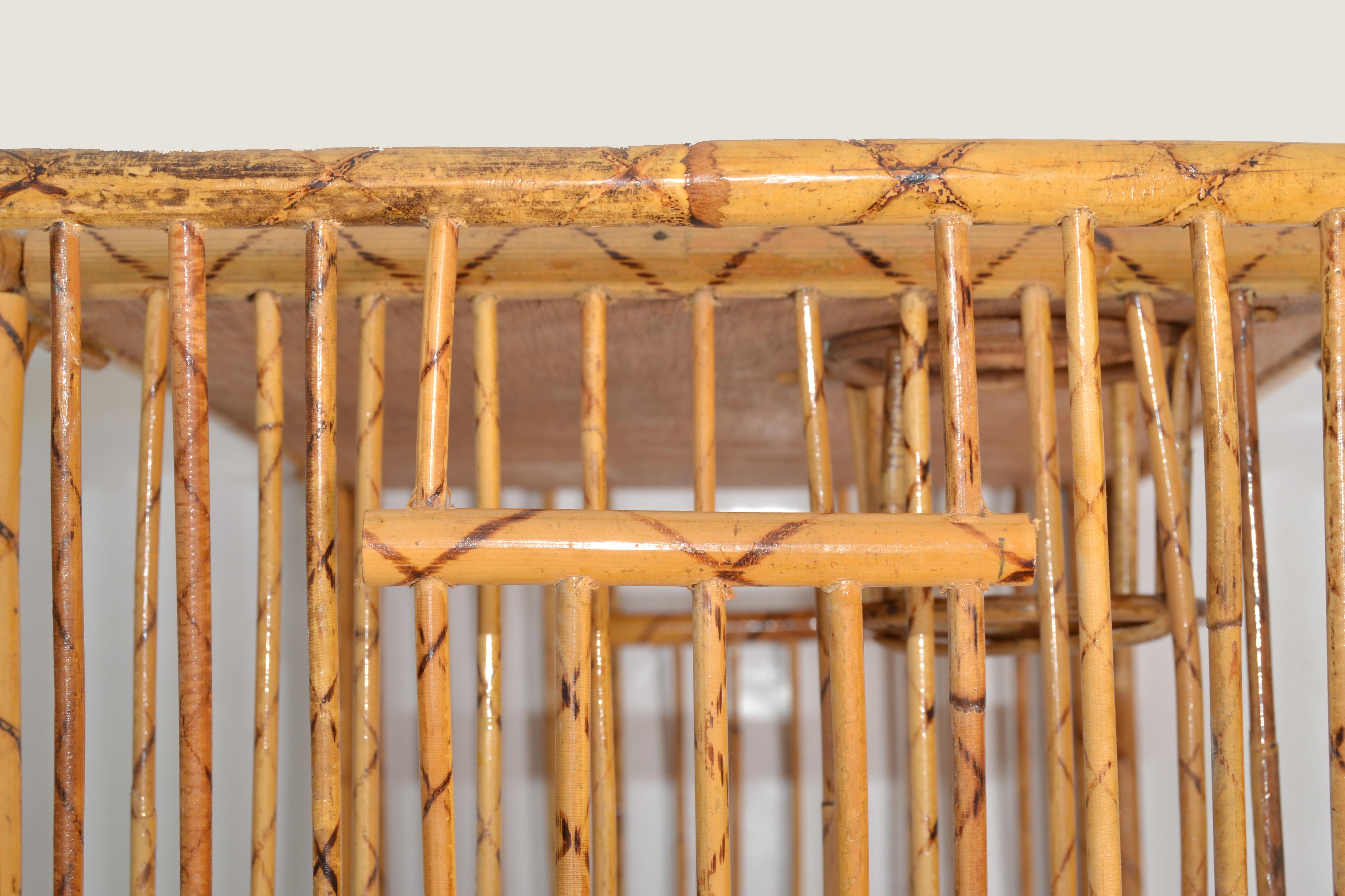 Bohemian Handwoven Reed Caning Bambus Frühstück Bett Tablett Tisch Tasse Buchhalter im Angebot 3