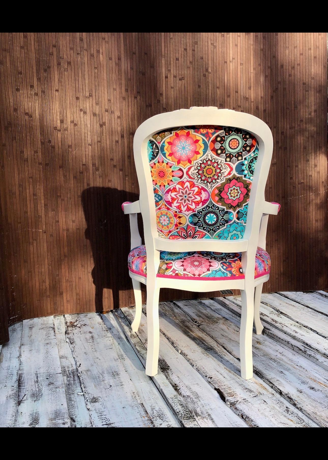 British Bohemian Kaleidoscope Armchair For Sale