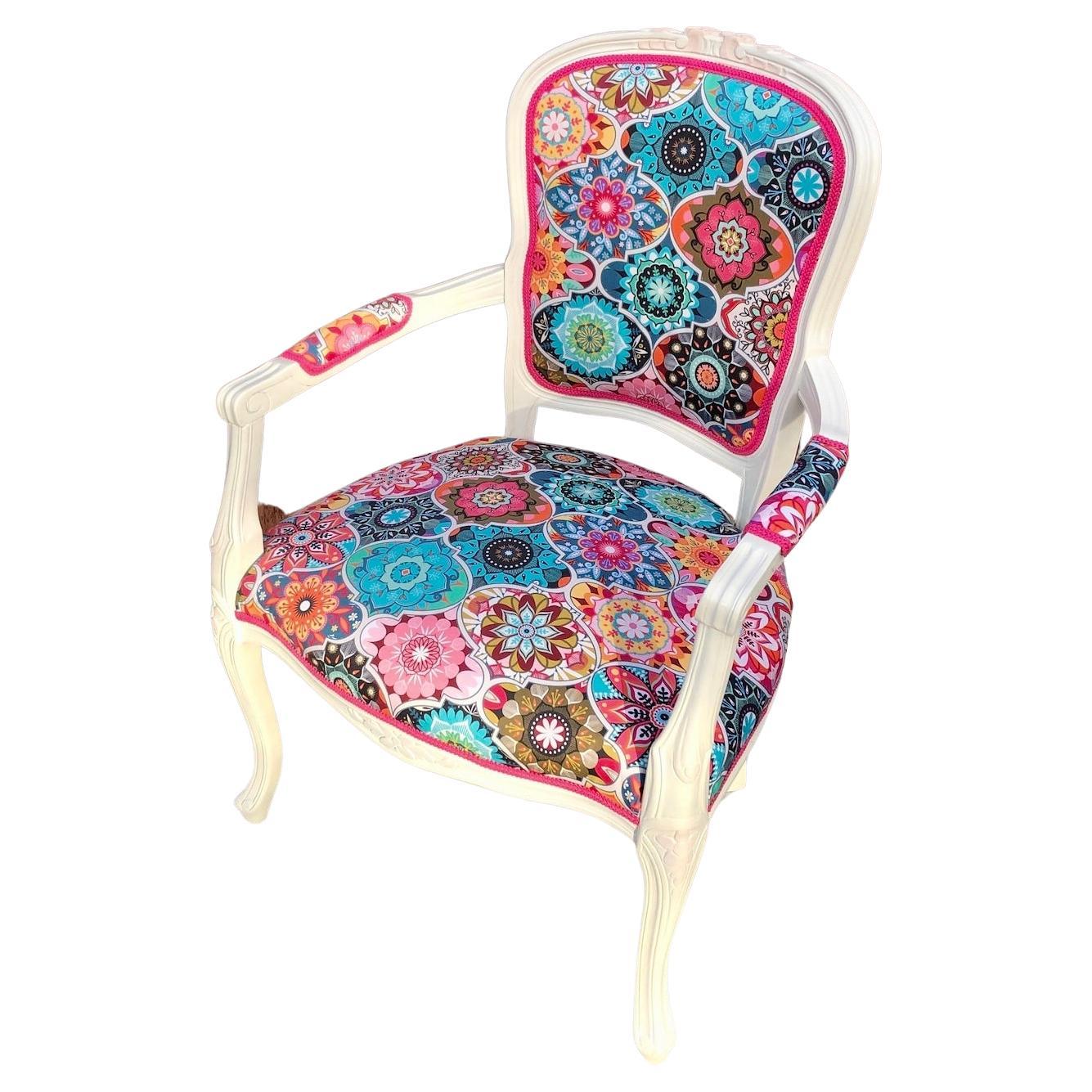 Bohemian Kaleidoscope Armchair For Sale