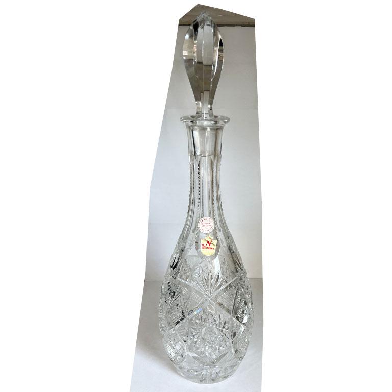 20th Century Bohemian Lead Crystal Cut Glass Liquor Decanter by Nachtmann - Bavaria Germany For Sale