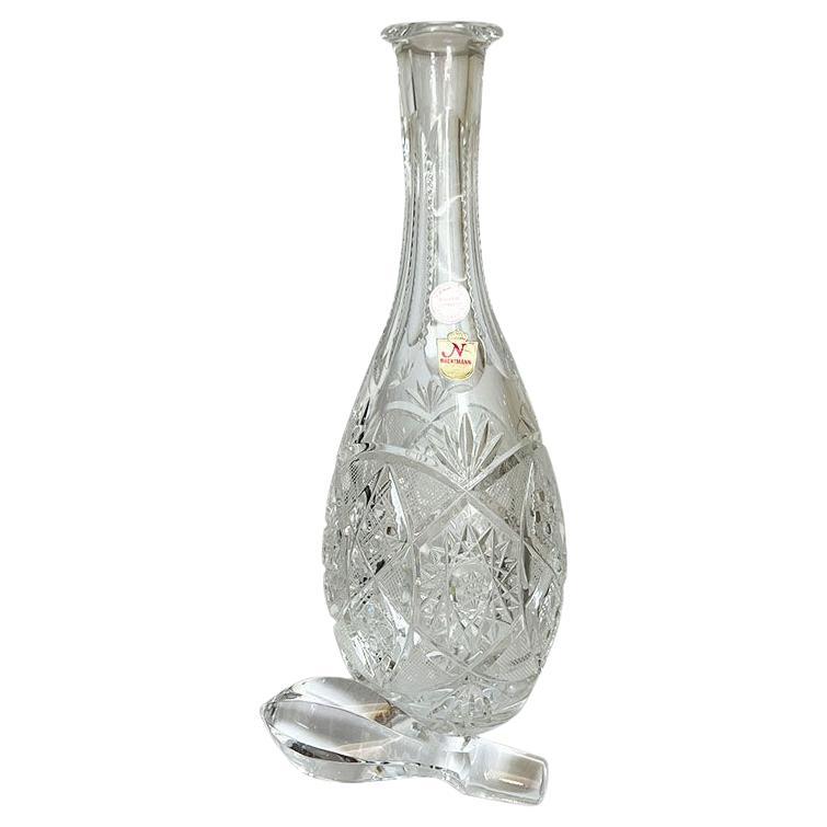 Decantador de licor de cristal tallado de plomo de Bohemia de Nachtmann - Baviera Alemania