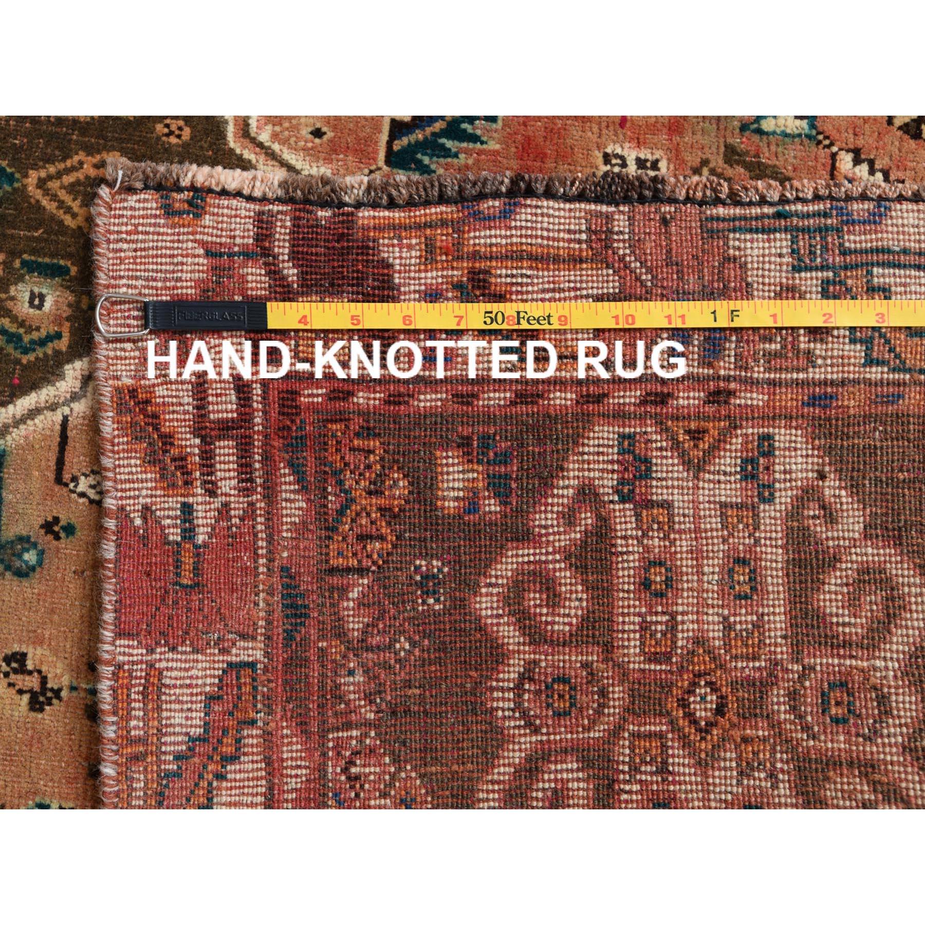 Bohemian Light Brown Wool Persian Shiraz Old Cropped Thin Handmade Rug 1