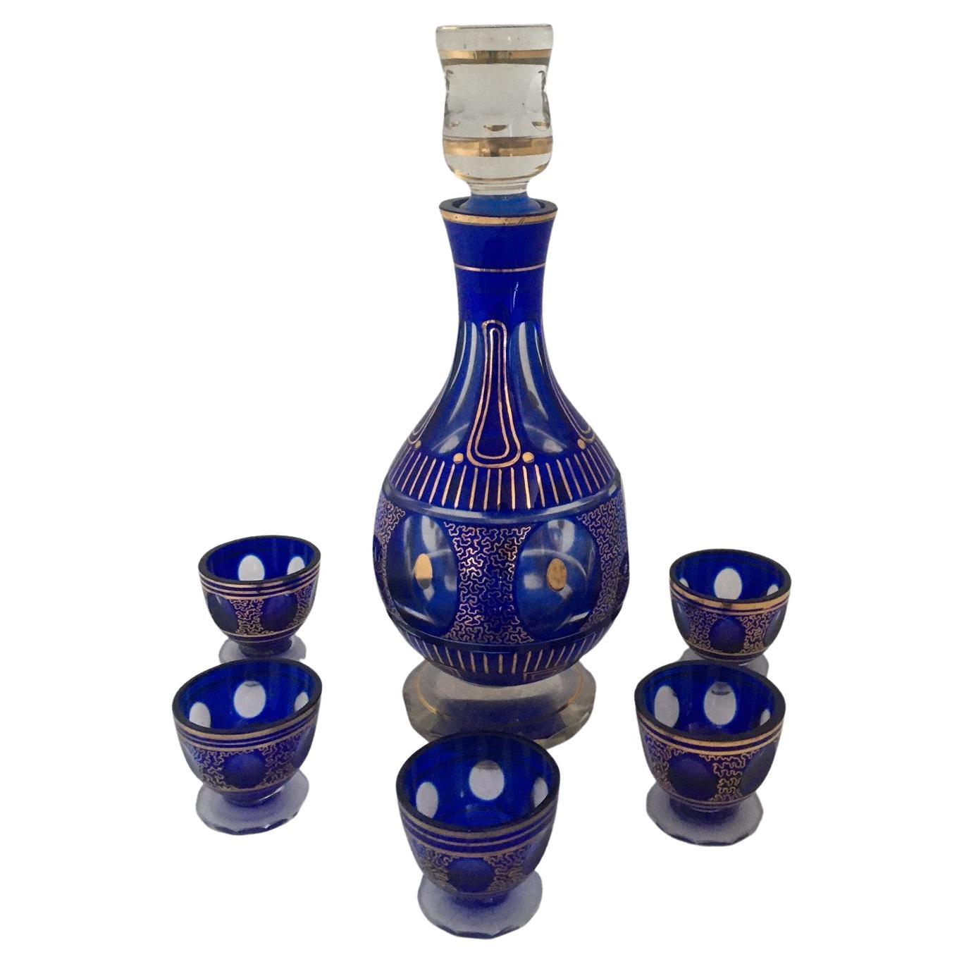 Bohemian Liquor Set  For Sale