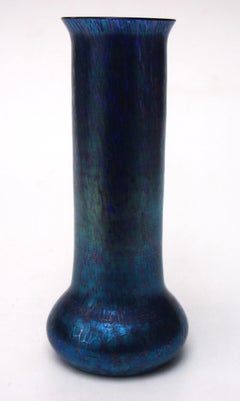 Bohemian Loetz Art Nouveau Cobalt Papillon Glass Vase c1898