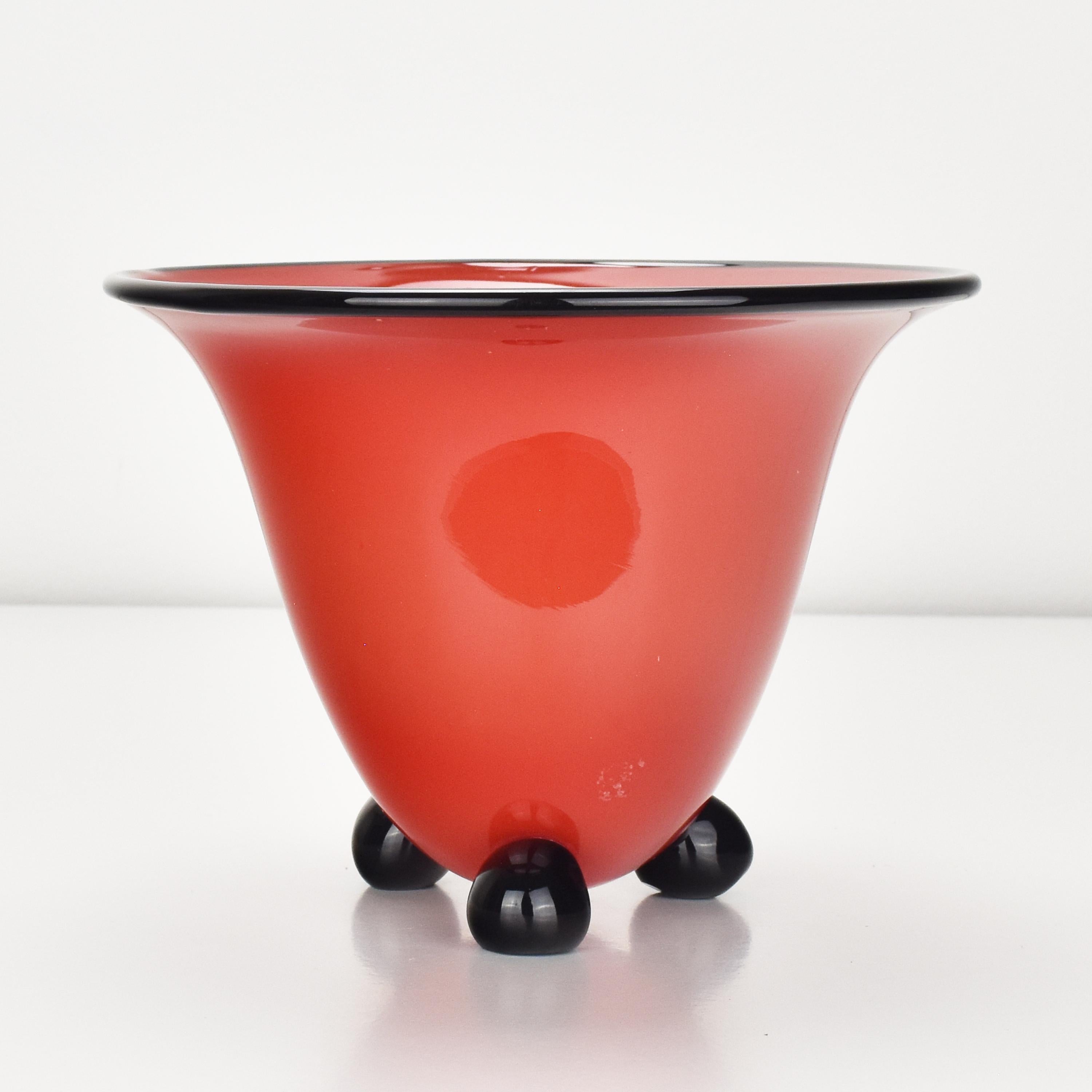 This antique Art Nouveau art glass vase by Michael Powolny for Loetz is an impressive and highly sought-after art piece from the early 20th century. This vase stands out for its exceptional design and superb craftsmanship. 

The coral red glass of