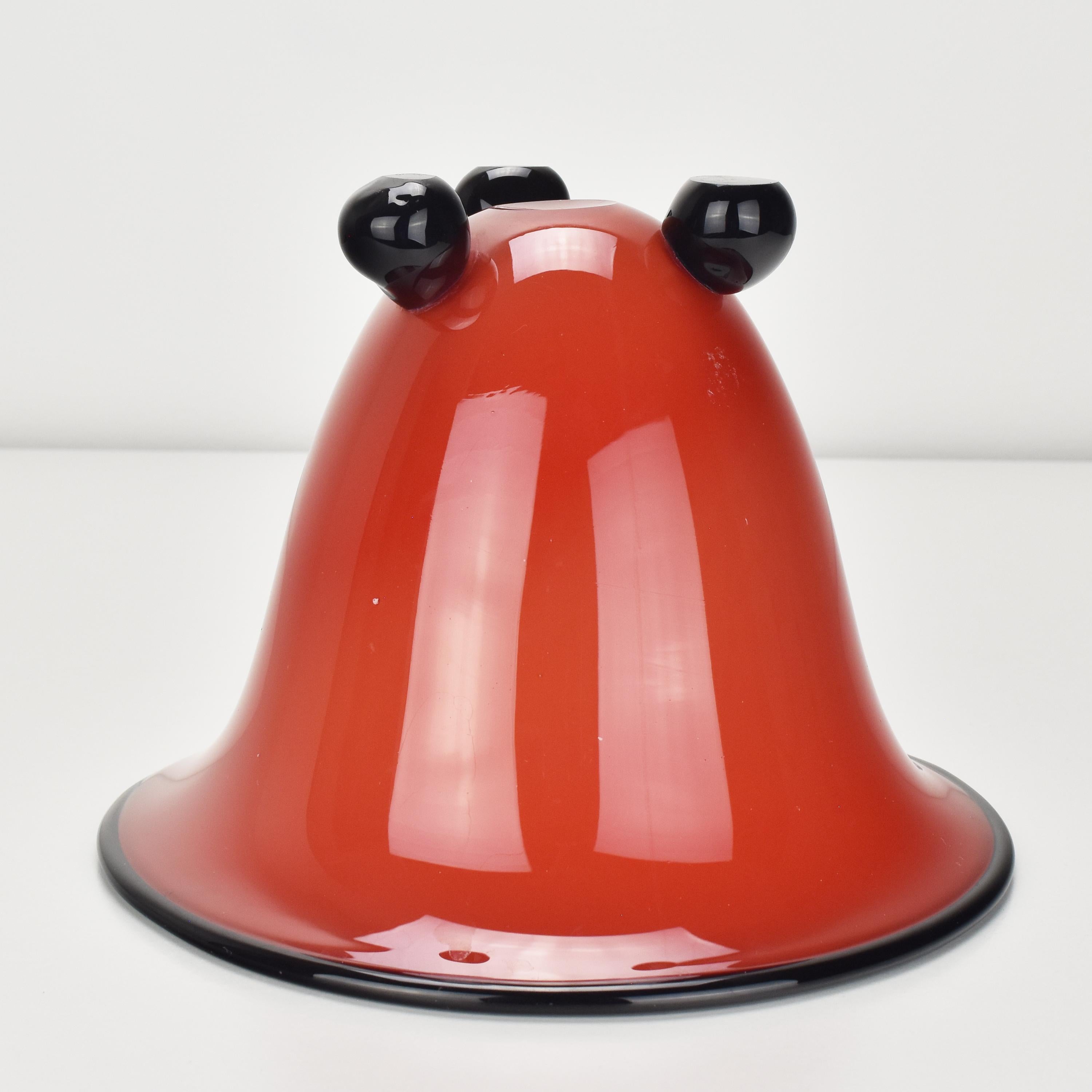 Bohemian Loetz Red Tango Glass Vase w. Black Accents by Michael Powolny For Sale 2