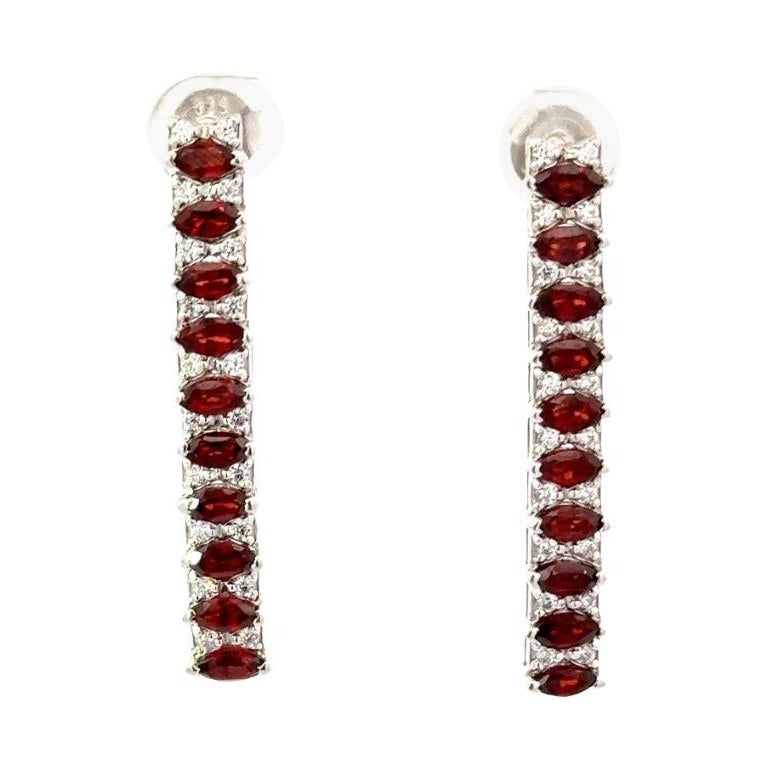 Pendants d'oreilles de Bohème en argent massif 925 pour mère en vente