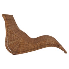 Chaise longue en osier conçue par Carl Ojerstram pour IKEA