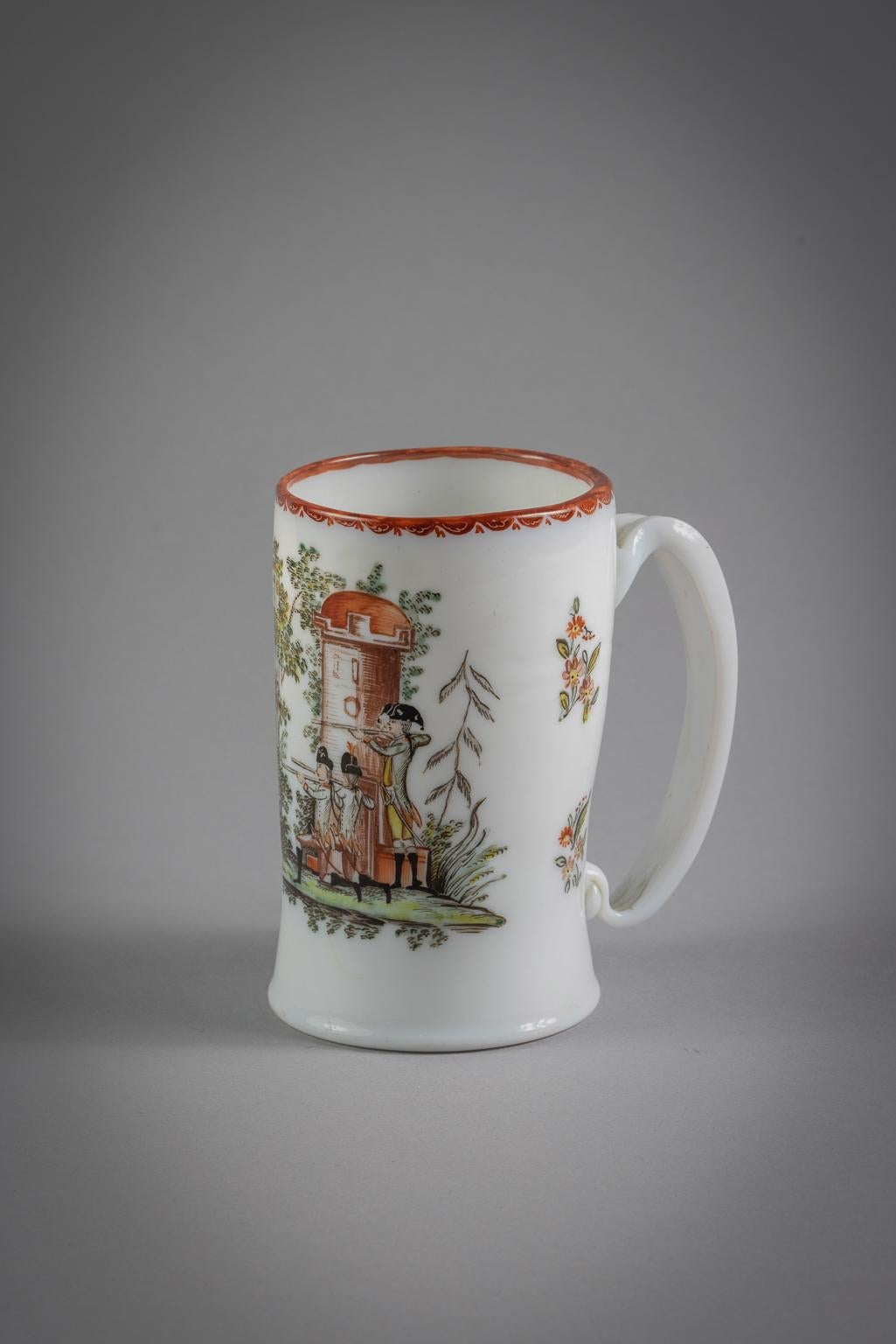Bohemian Milk Glass Tankard, circa 1800 In Good Condition For Sale In New York, NY