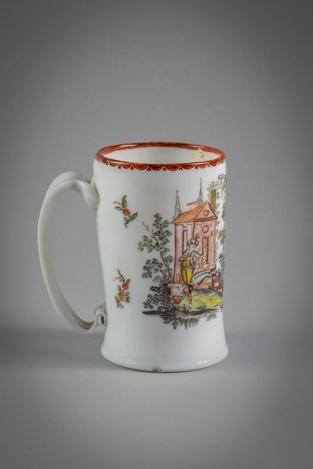 Early 19th Century Bohemian Milk Glass Tankard, circa 1800 For Sale
