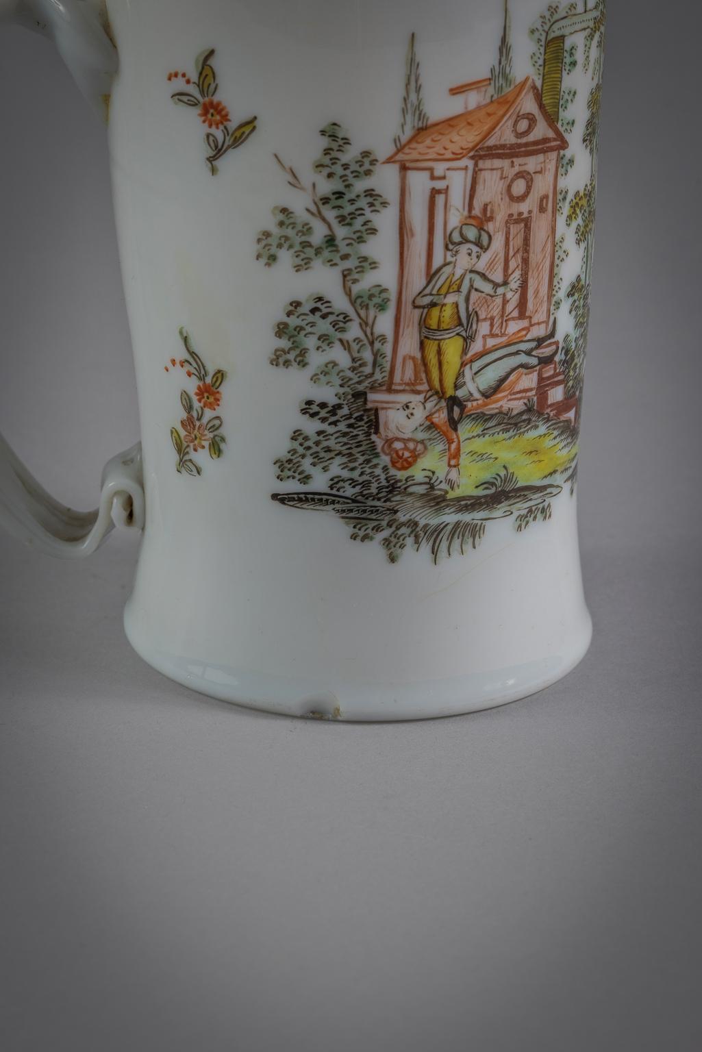 Bohemian Milk Glass Tankard, circa 1800 For Sale 1