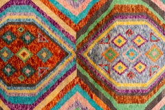 Bohemian and Modern Gabbeh Runner, Colorful, Multicolored