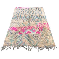 Bohemian Moroccan Berber Rug Boujag, Handmade Knotted Wool, Free Shipping Bohemian Moroccan Berber Rug Boujag, Handmade Knotted Wool, Free Shipping