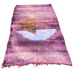 Vintage Bohemian Moroccan Berber Rug Kilim, Handmade Knotted Wool