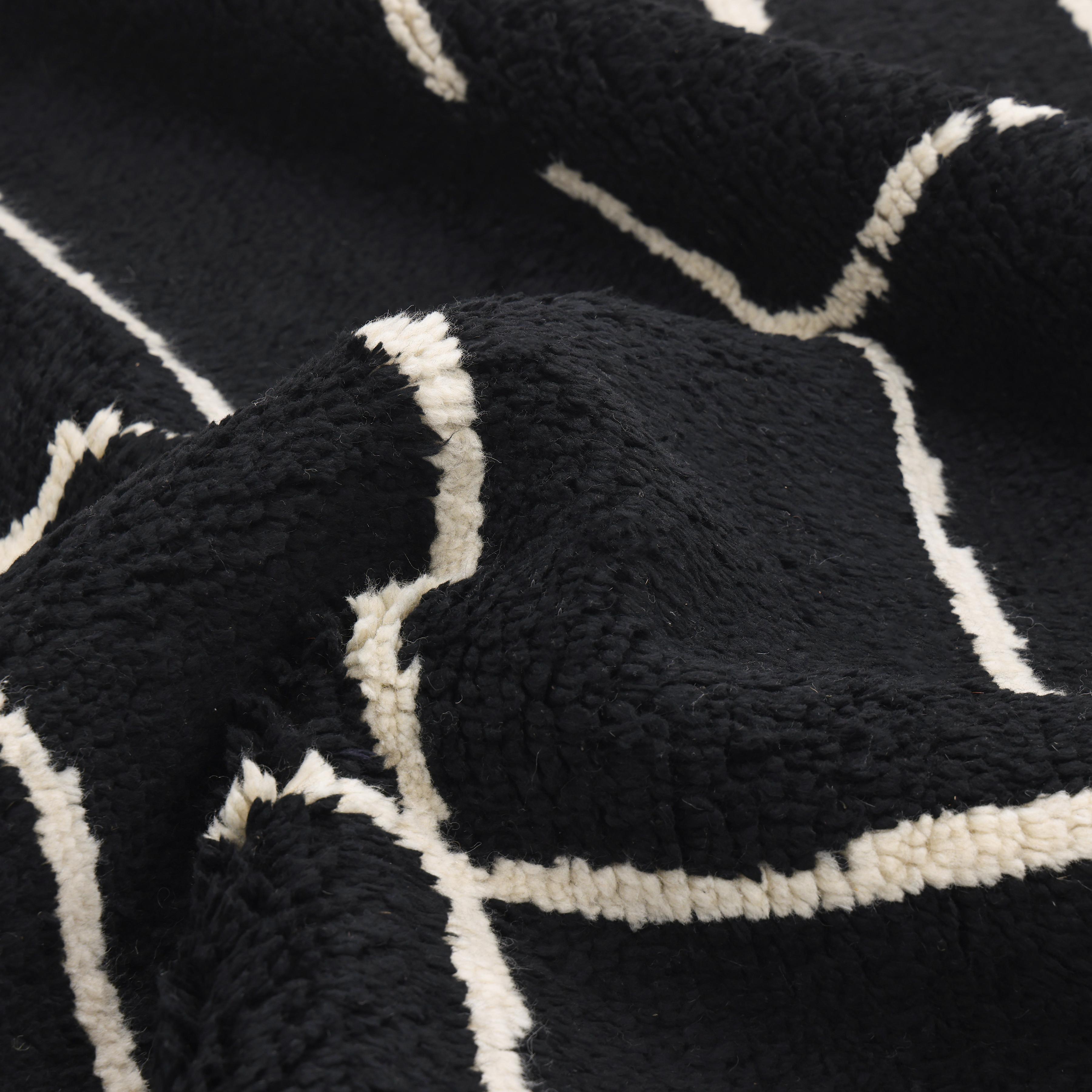 Bohemian Marokkanisch Hand Made Schwarz Bereich Teppich 3' 0