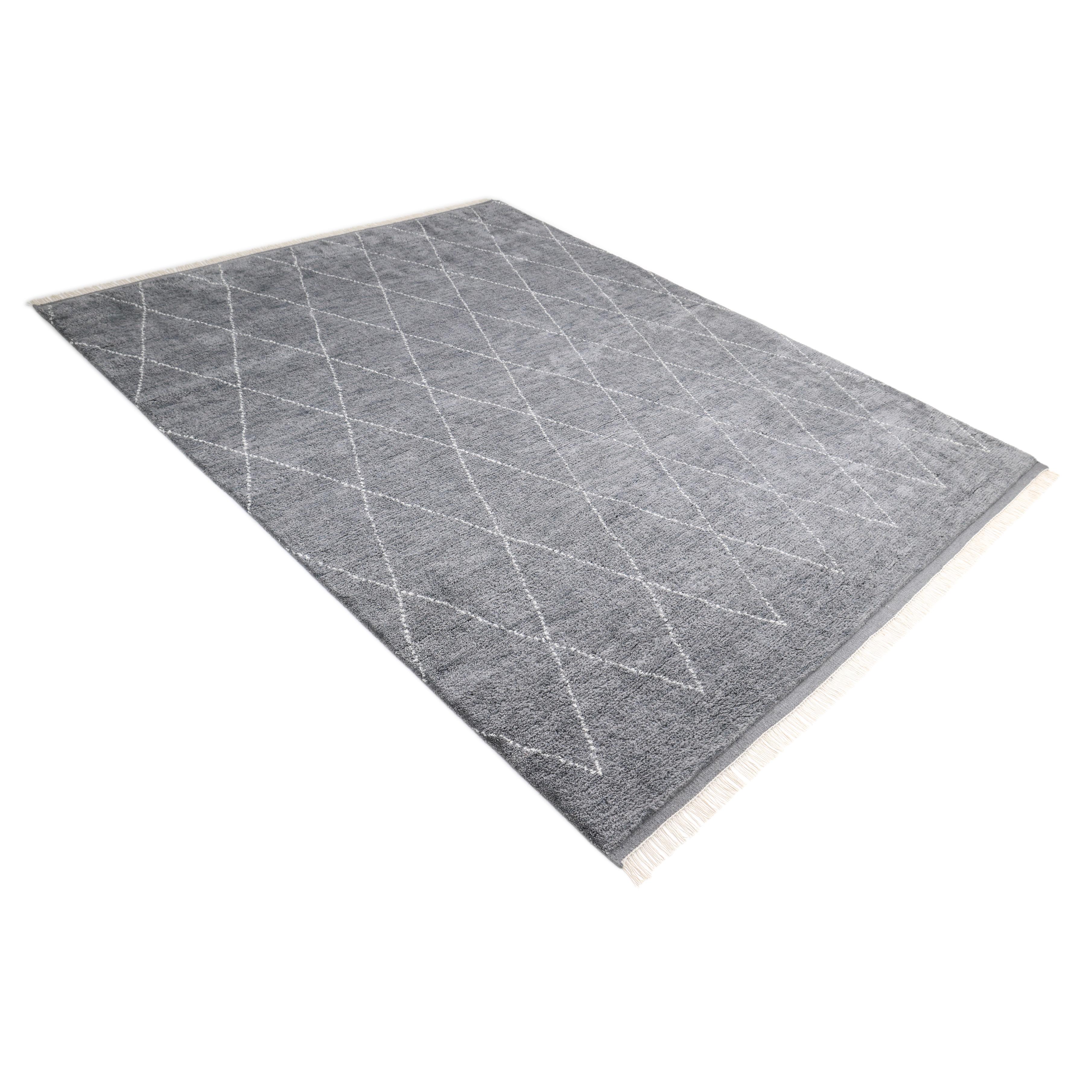 Bohemian Moroccan Style Hand Made Gray Bereich Teppich 3' 0