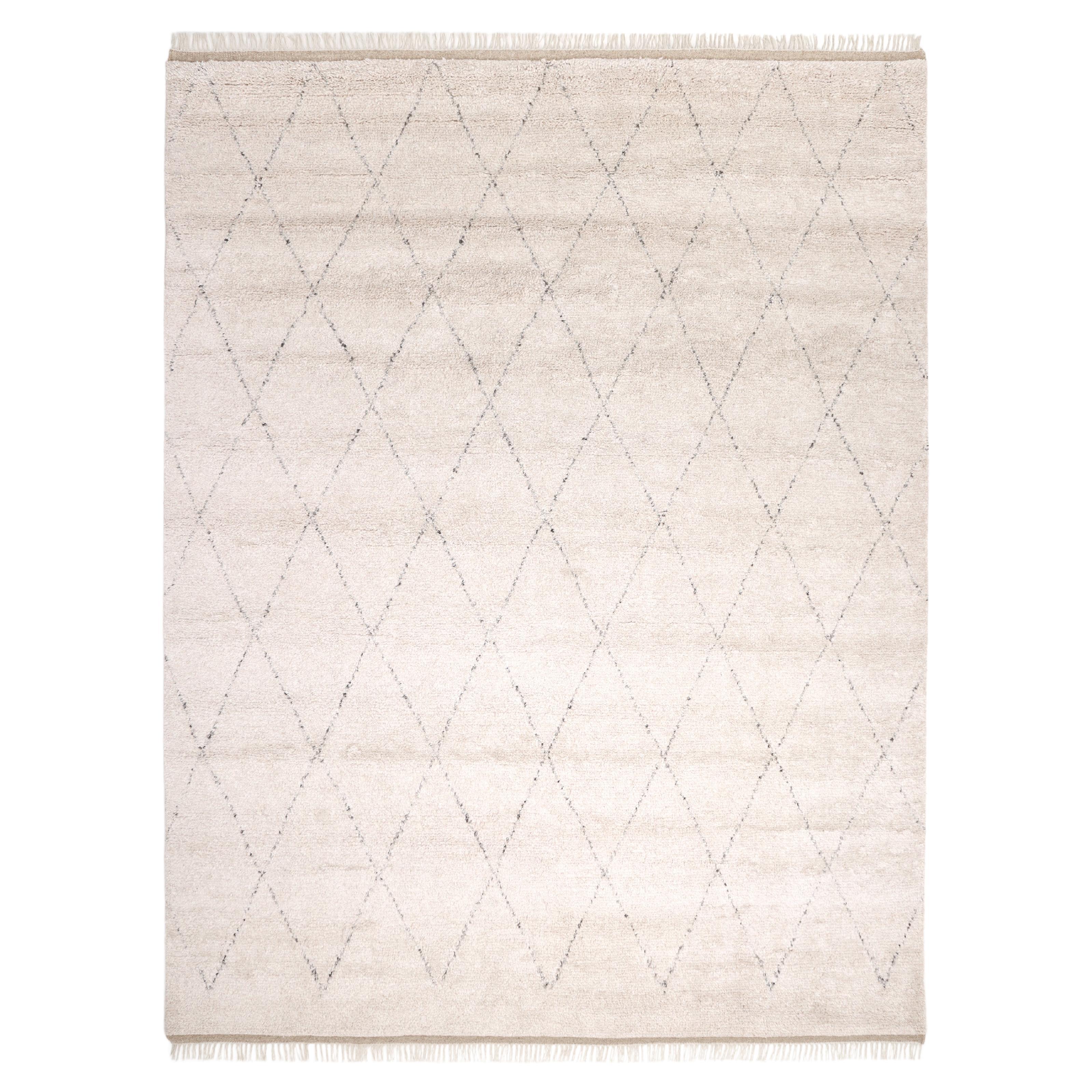 Tappeto d'area avorio in stile marocchino bohémien Hand Made 10' 0" x 14' 0"