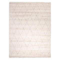 Tappeto d'area avorio in stile marocchino bohémien Hand Made 10' 0" x 14' 0"
