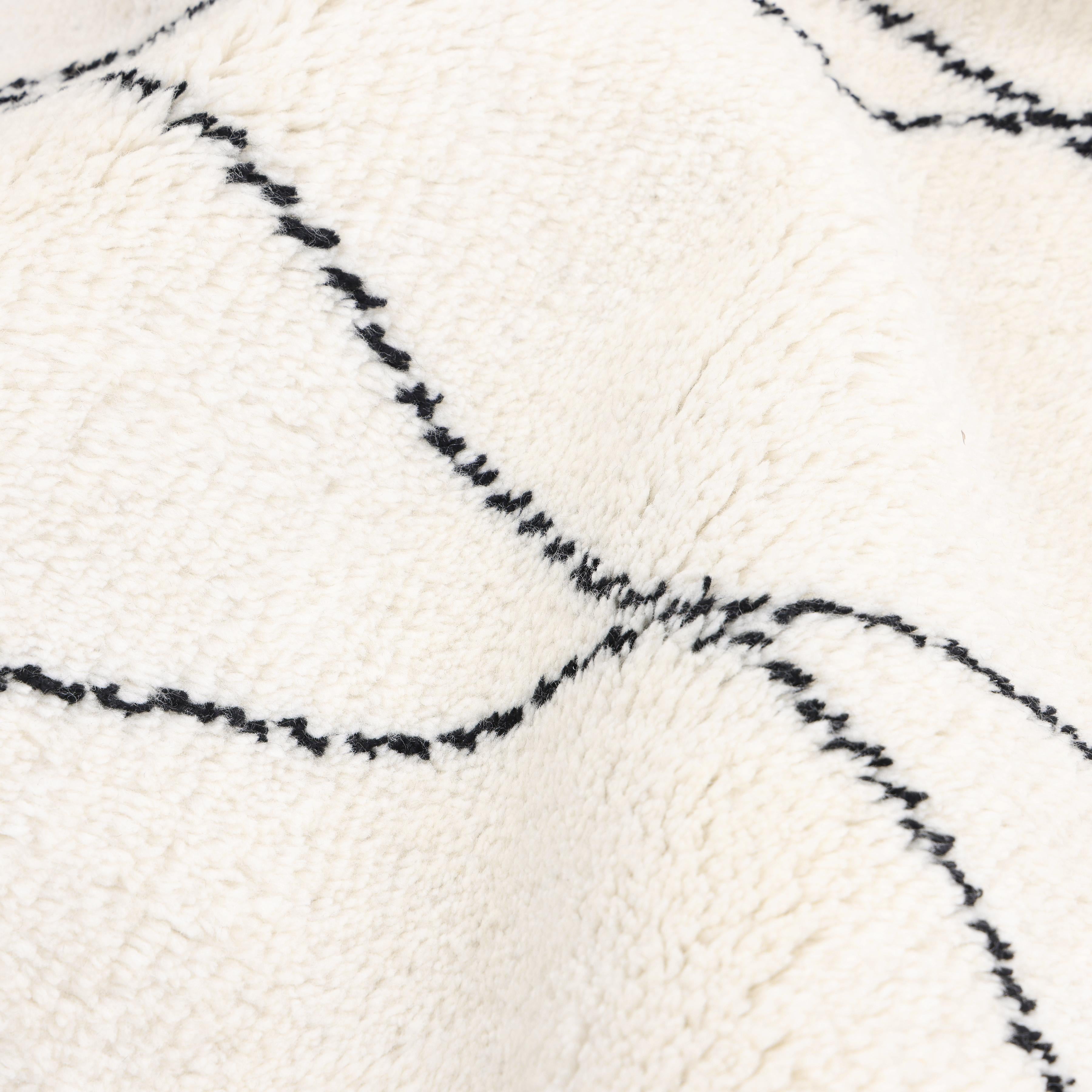 Bohemian Marokkanischen Stil Hand Made Elfenbein Bereich Teppich 3' 0