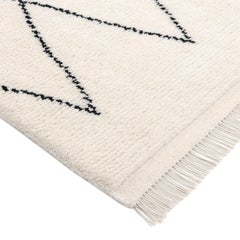 Bohemian Moroccan Style Hand Made Ivory Area Rug 8' 0" x 10' 0"