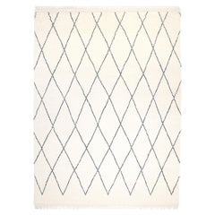 Tappeto per l'area avorio in stile marocchino bohémien Hand Made 8' 0" x 10' 0"
